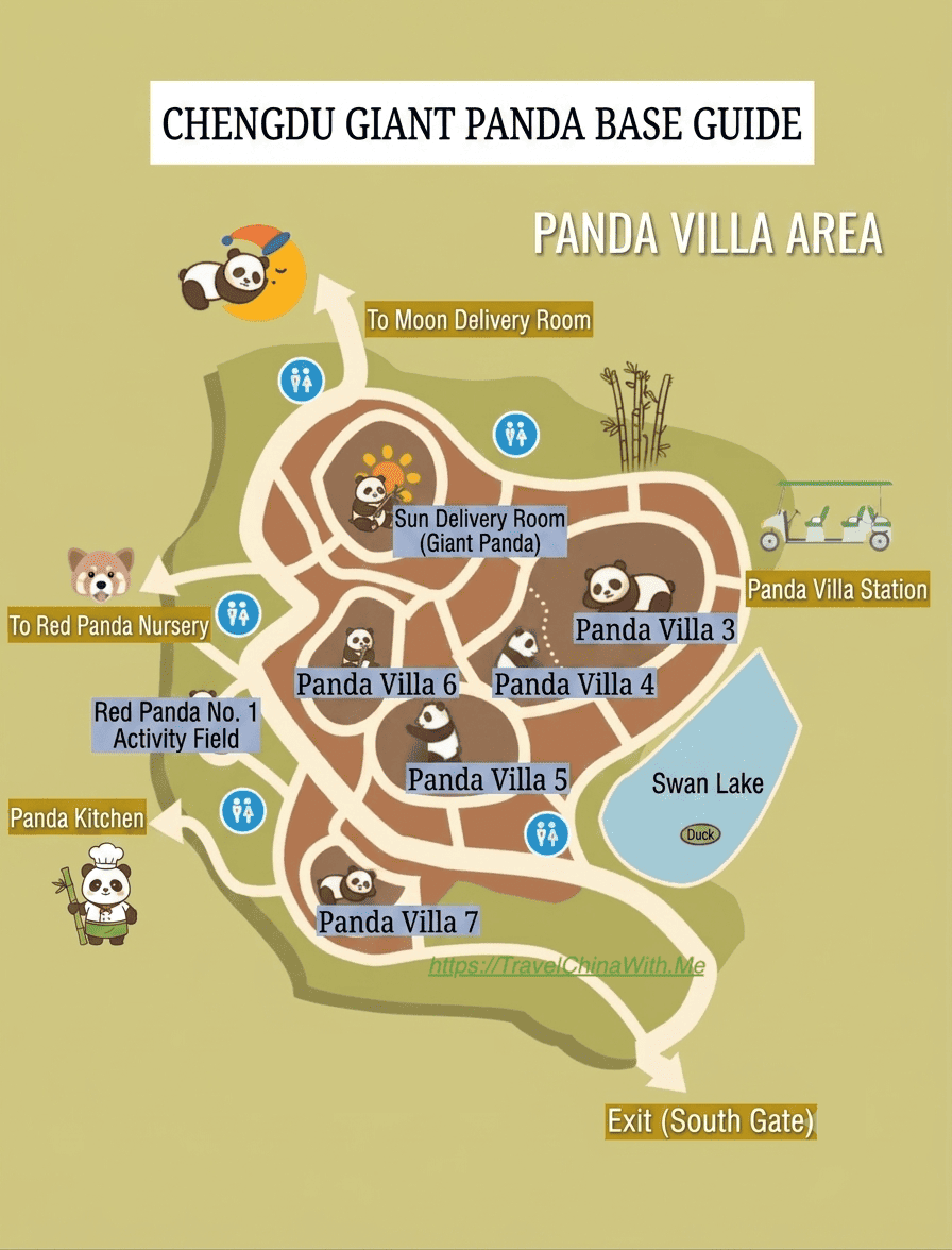 Chengdu Panda Base Guide: Tickets, Routes &Amp; What We Tell Our Clients 3 Chengdu Panda Base - Panda Villa Map