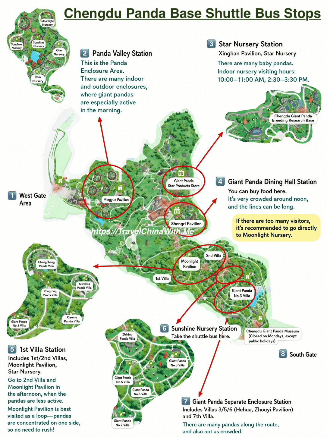 Chengdu Panda Base Guide: Tickets, Routes &Amp; What We Tell Our Clients 14 Map Of Shuttle Bus Stops Location