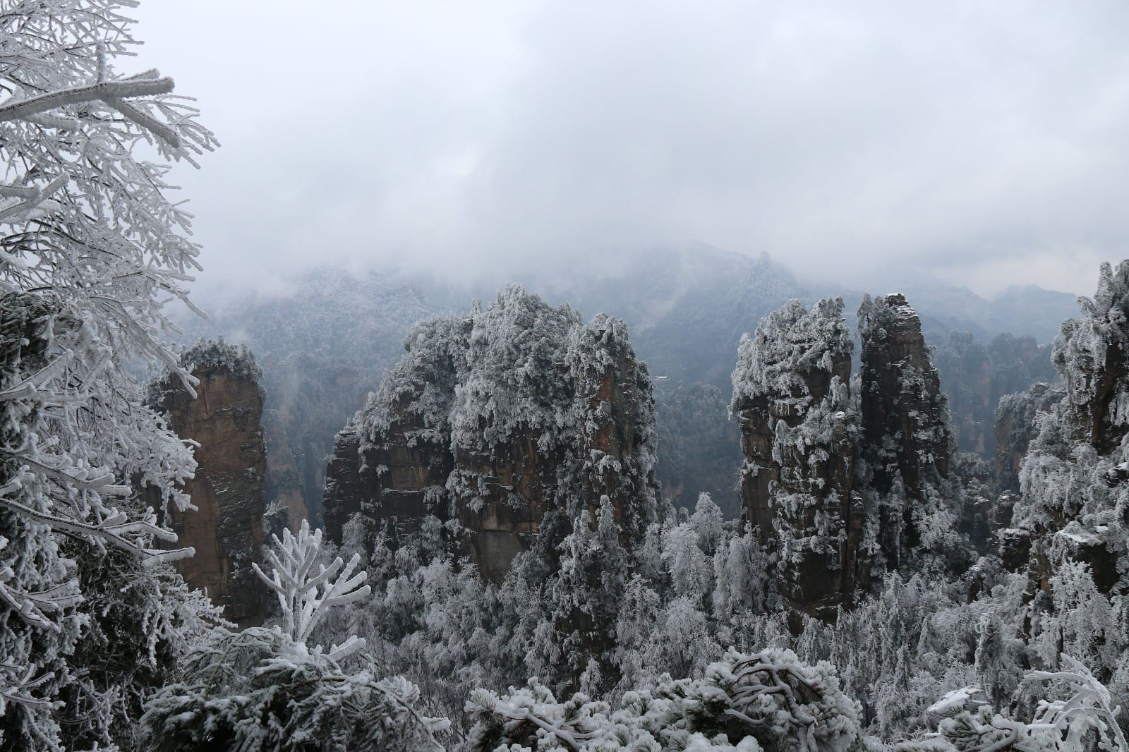 Huangshi Village During The First Snowfall Of 2018.