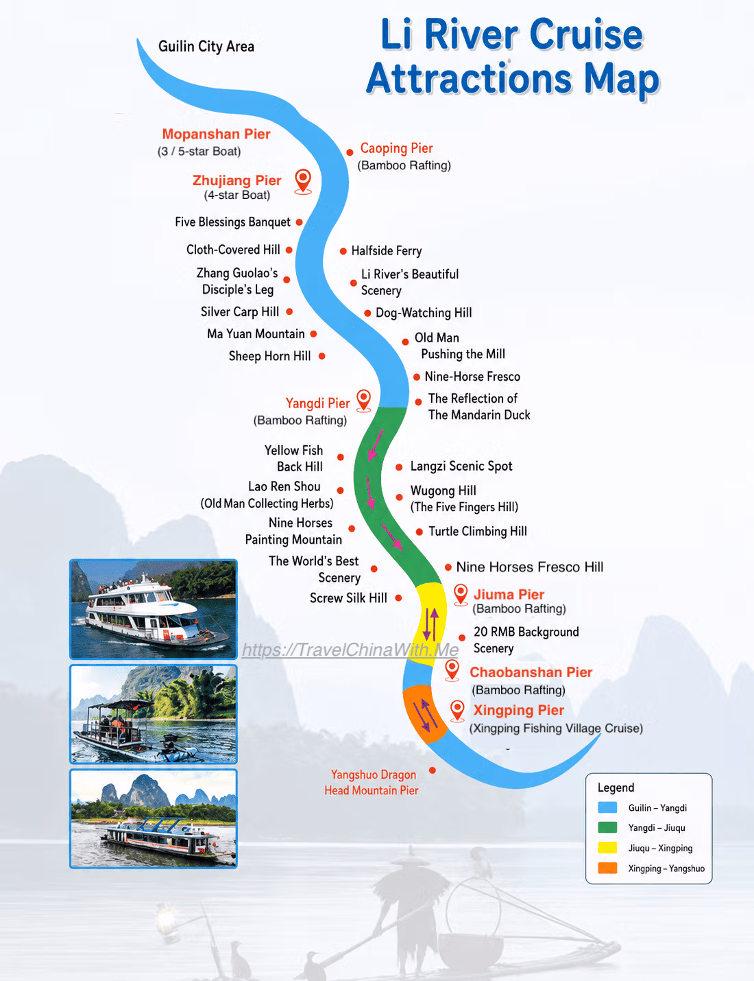 Guilin Li River Cruise: 3-Star Vs 4-Star – An Expert Guide 16 Li River Cruise Map