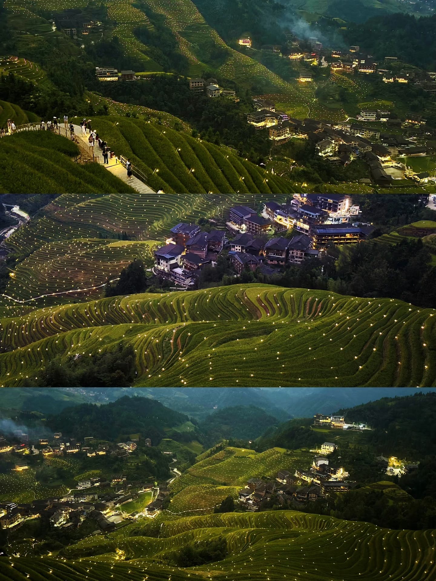 Longji Rice Terraces: The Complete Guide To Ping'An, Dazhai, And Longji Ancient Zhuang Village 10 Longji Rice Terraces - Jinkeng Dazhai Illuminated At Night