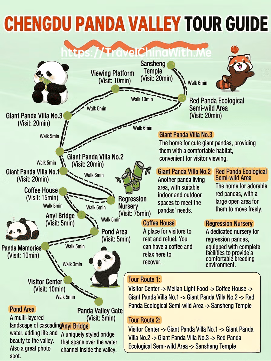 Panda Valley Dujiangyan - Tourist Map