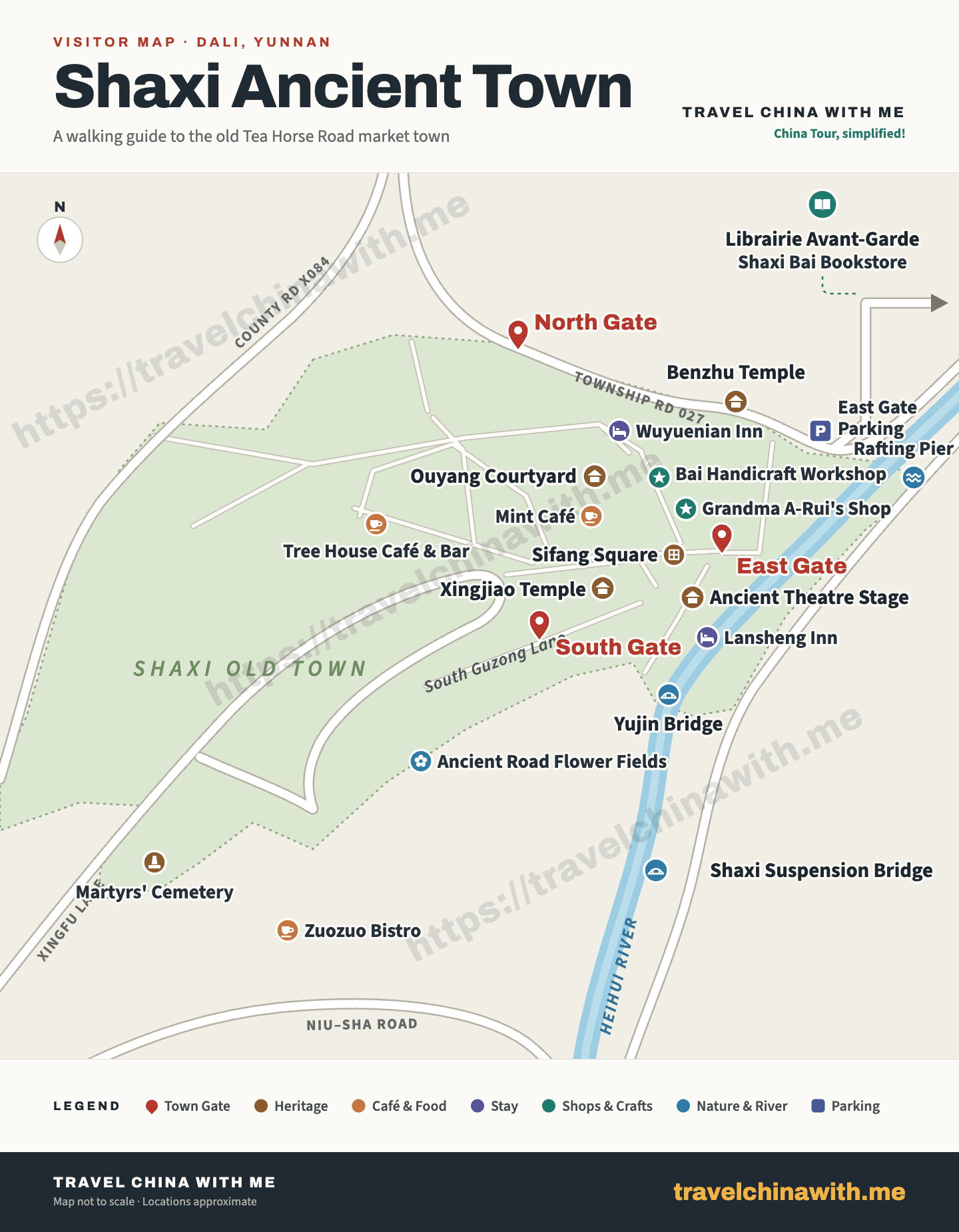 Shaxi Ancient Town — English Map