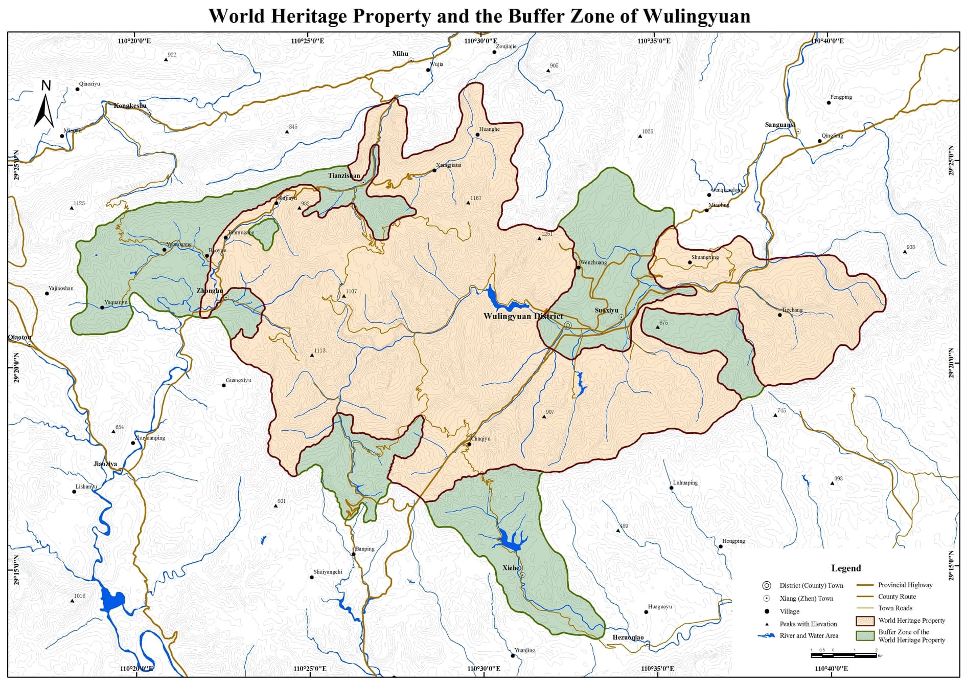 Wulingyuan Scenic And Historic Interest Area - Map