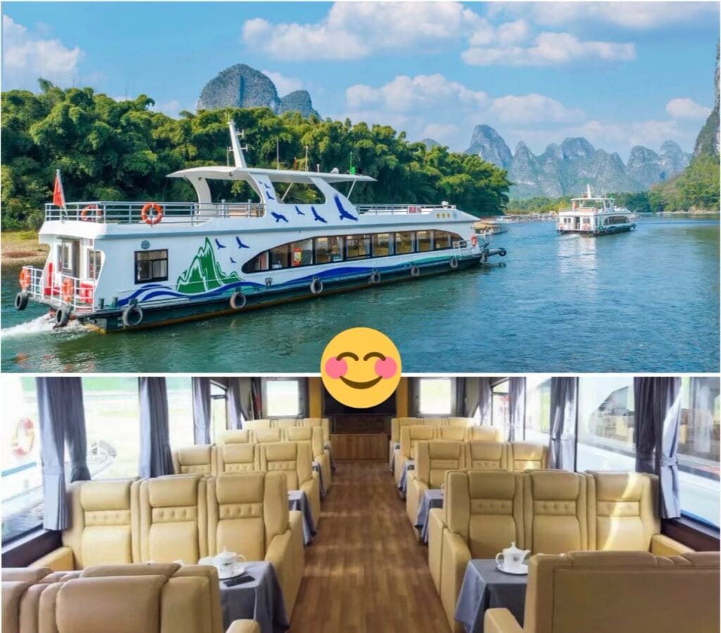 Xingping Fishing Village Cruise: Prices, Routes &Amp; Tips 3 The Xingping Fishing Village 3-Star Cruise Ship Is The Same Model Used On The Lijiang River. It Features A More Comfortable Cabin And A Better Seat Layout, Completely Blowing Away The Old Xingping Iron Boats In Terms Of Experience.