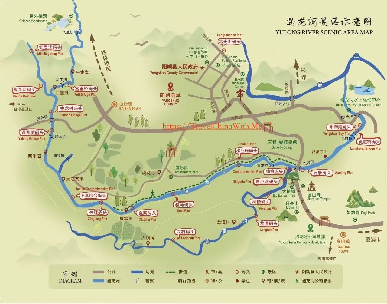 Yulong River Bamboo Rafting: All Routes, Prices &Amp; Booking 6 Yulong River Scenic Area Map