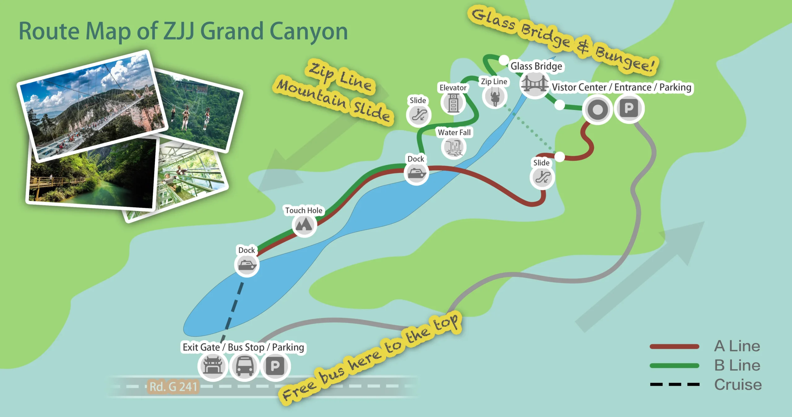 Zhangjiajie Grand Canyon - Route Map