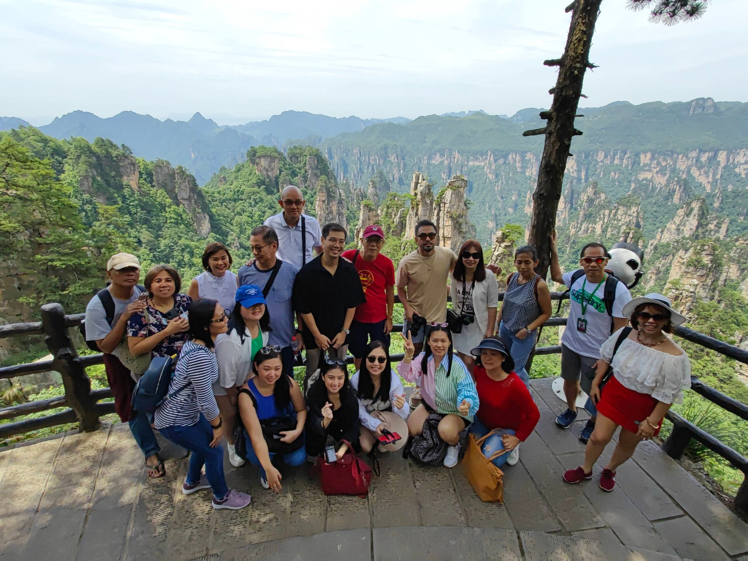 Tianzi Mountain In Zhangjiajie: The Complete Insider'S Guide 15 Our Southeast Asian Guests Taking A Group Photo At Tianzi Mountain.