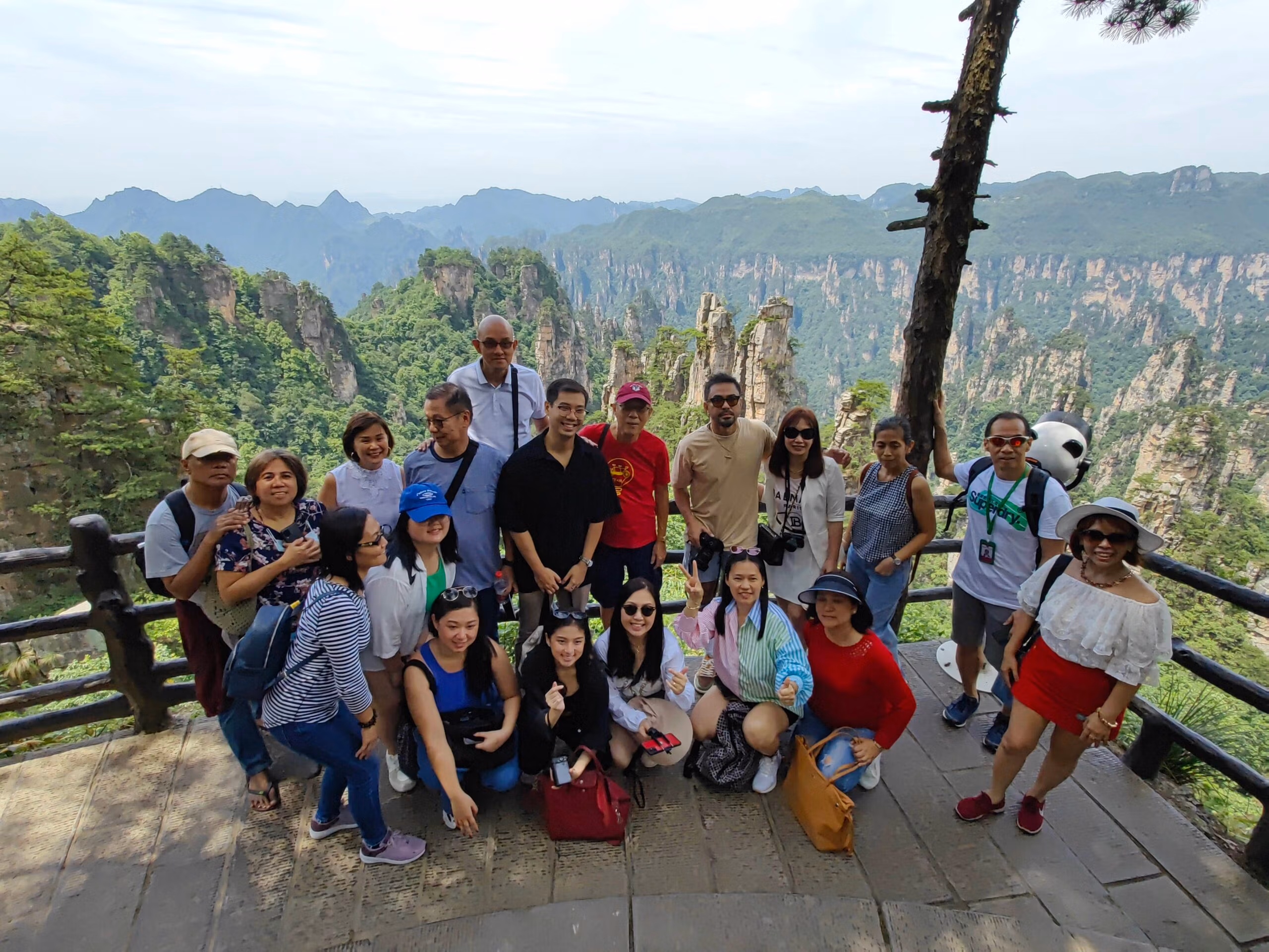 Tianzi Mountain In Zhangjiajie: The Complete Insider'S Guide 15 Our Southeast Asian Guests Taking A Group Photo At Tianzi Mountain.