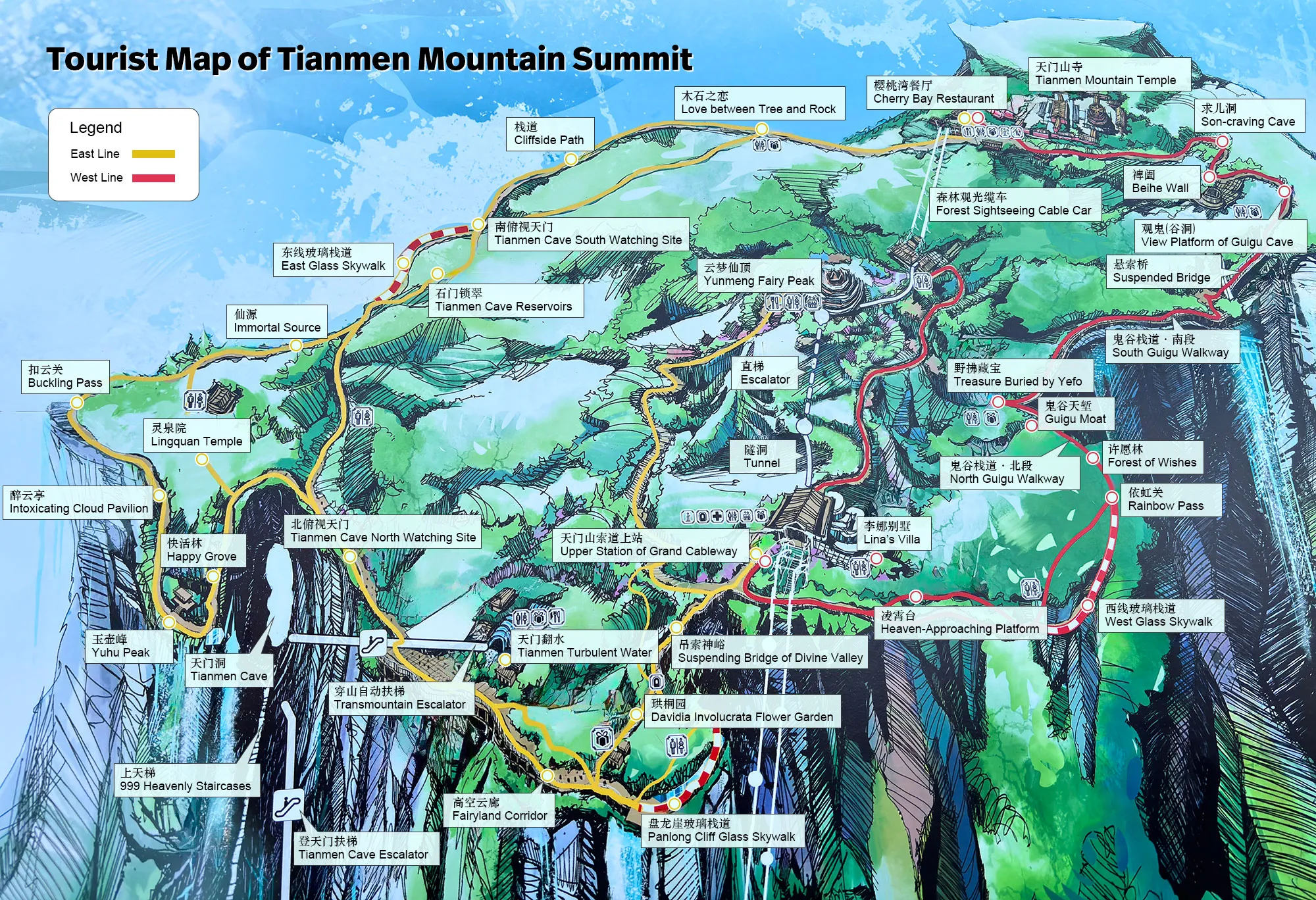 Tianmen Mountain - Summit Map